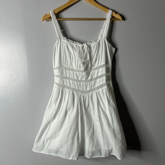 Abercrombie & Fitch Lace Corset Mini Skort Dress Women’s Medium White Milkmaid - Picture 2 of 10